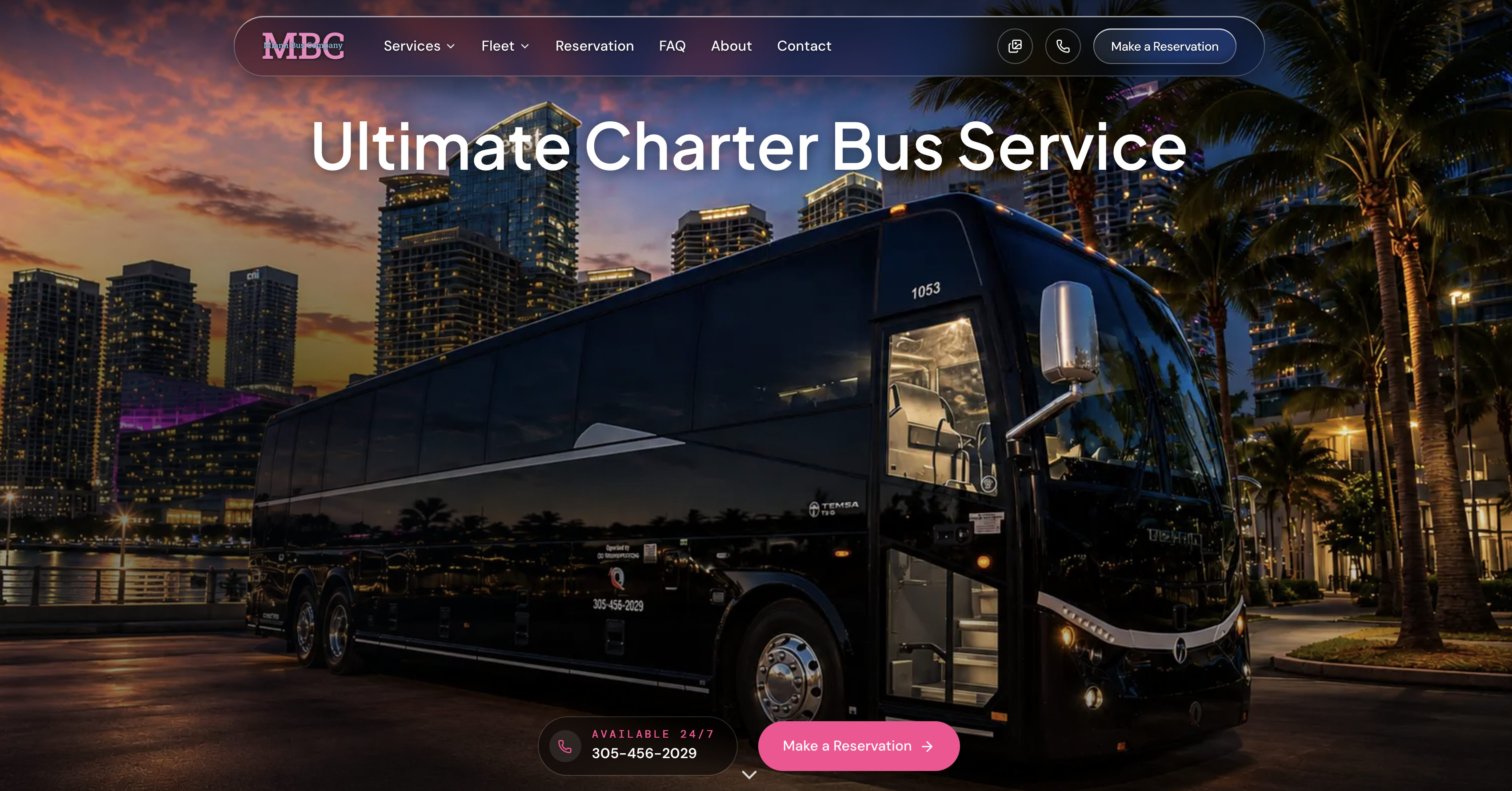 Miami Bus Company website — custom design by Growth Choice