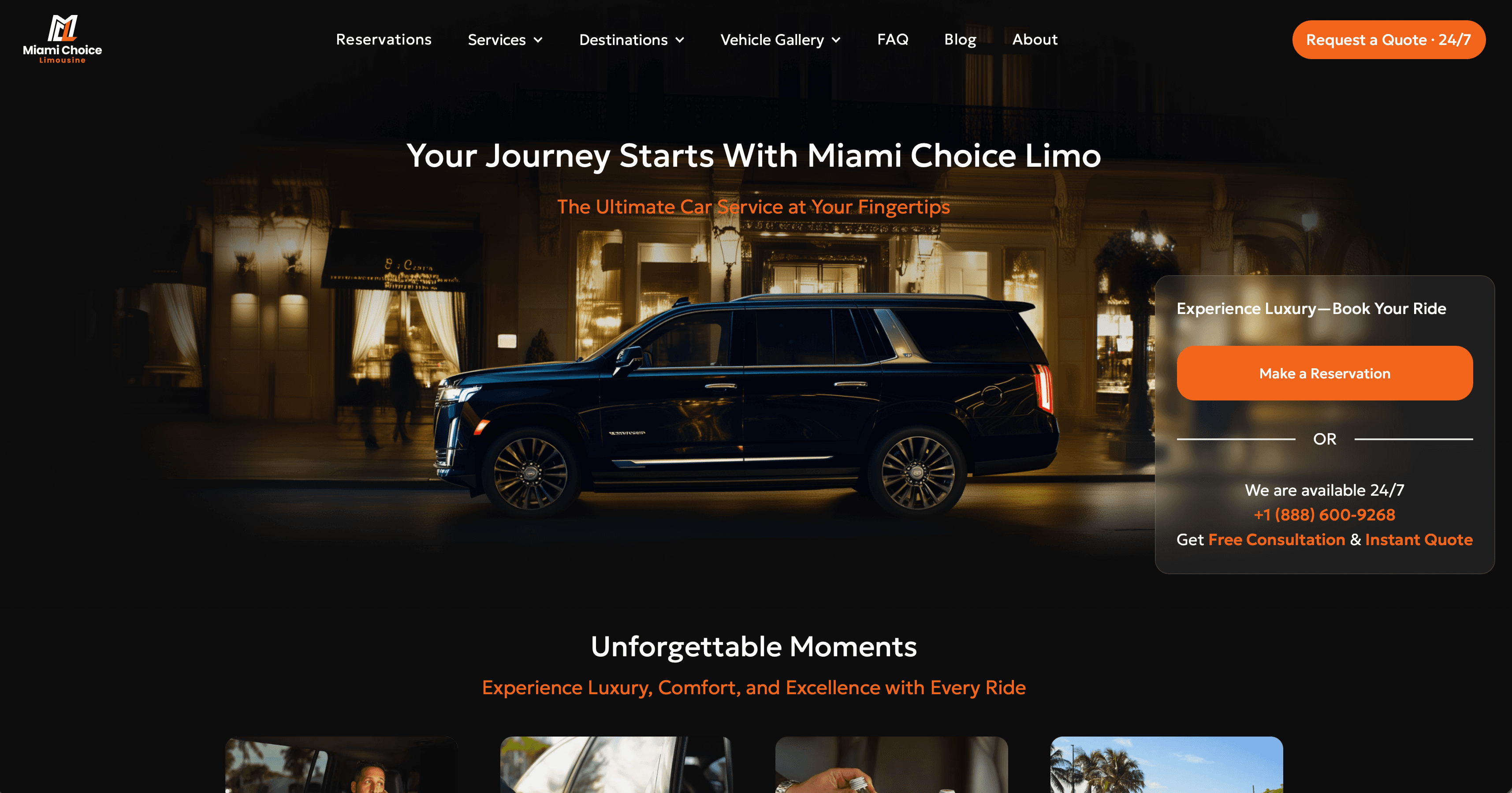 Miami Choice Limo website — custom design by Growth Choice
