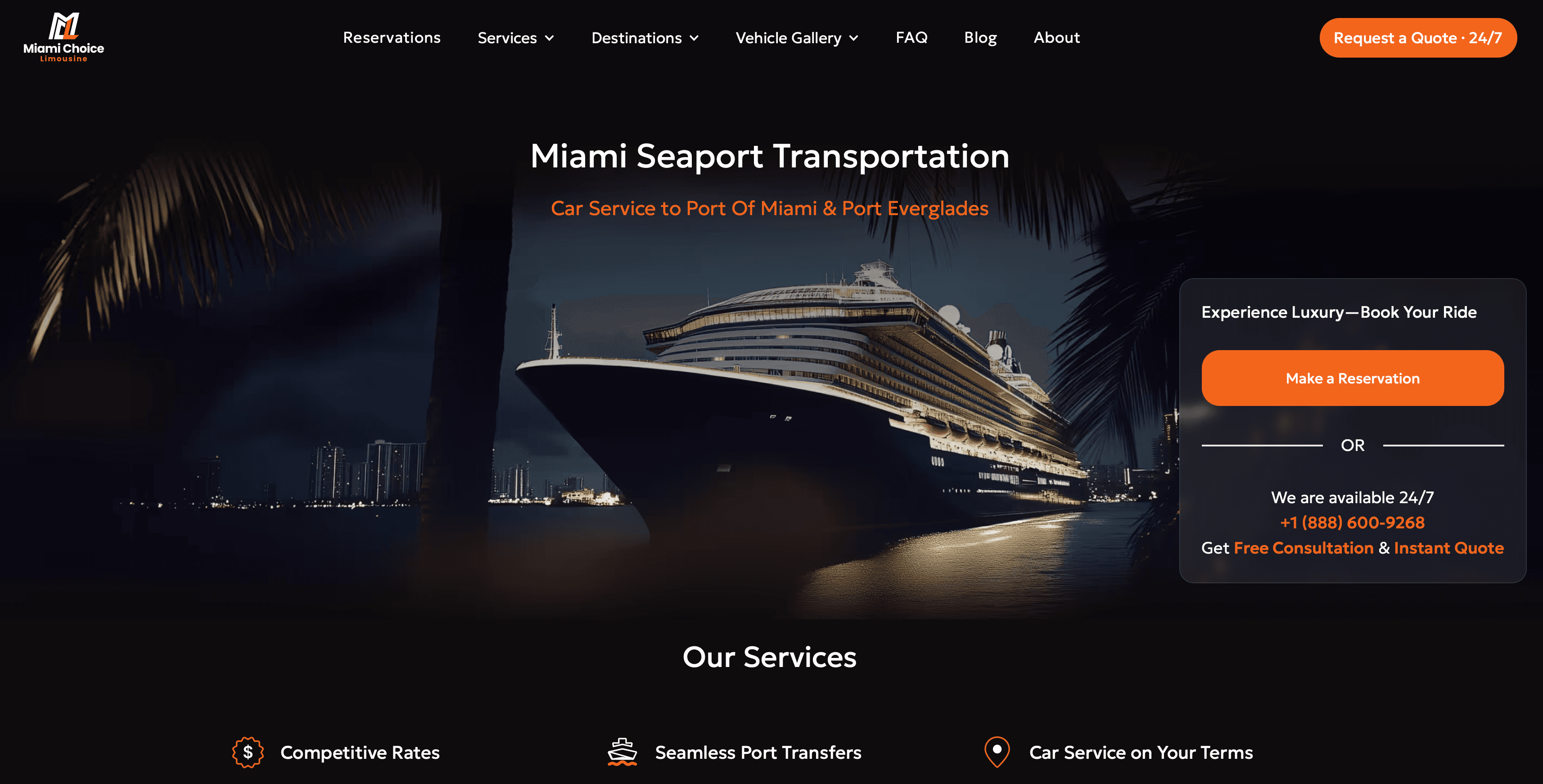 Miami Choice Limo luxury fleet at Miami Seaport — results campaign photo