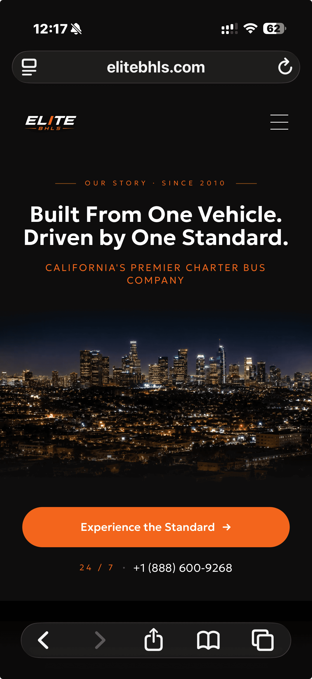 Limo website on iPhone — mobile-first design